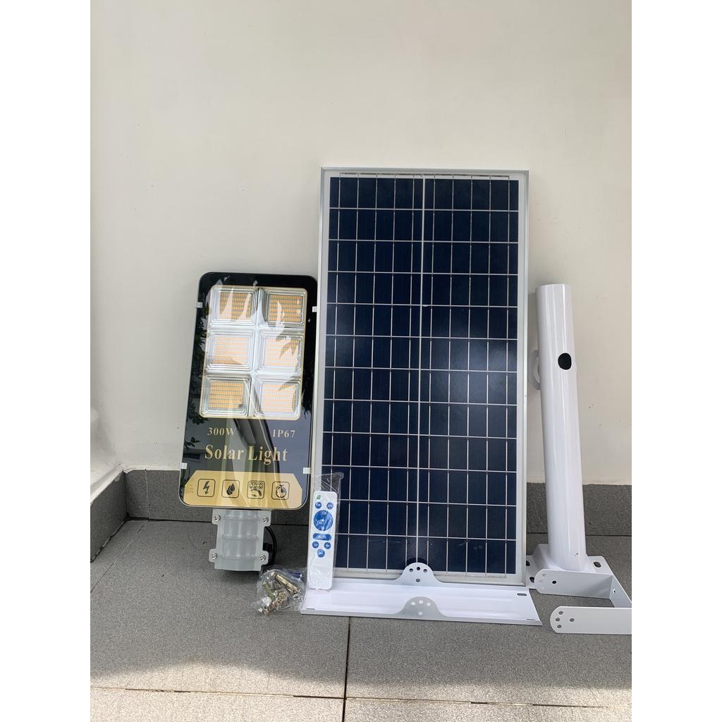 Đèn năng lượng mặt trời 300w đèn sân vườn ngoài trời trụ cổng chống thấm nước ip67 đèn led chống loá