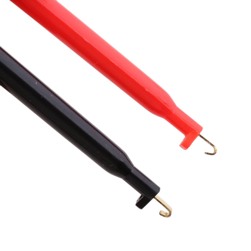 2Pcs 4mm Banana Plug to Medium Test Hook Clip Cable for Electrical Testing