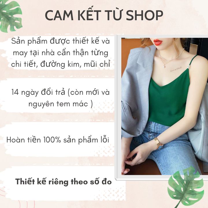 Áo 2 Dây Nữ New Design Đính Ngọc Trai Mẫu Mới, Lụa Satin Mịn Mát, Phong Cách Vintage Trẻ Trung, Áo Có Nhiều Màu Và Đủ Size AO0004