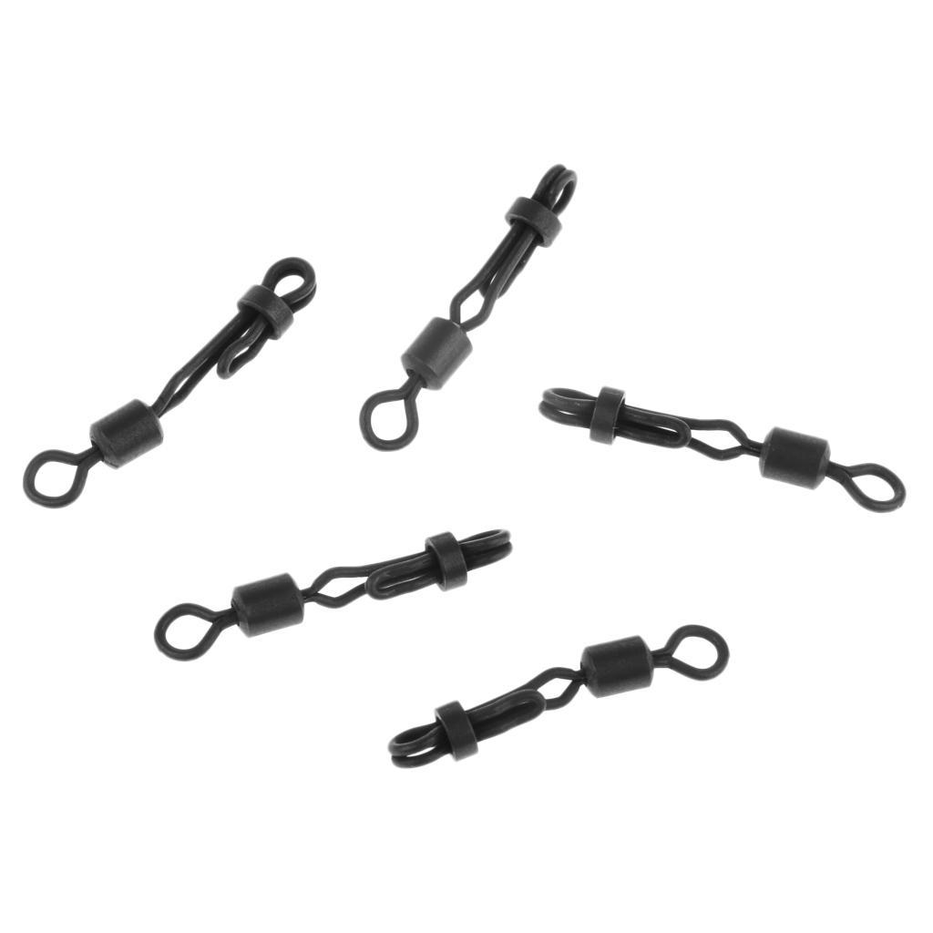 5pcs Fishing Swivels Clip Quick Change Rolling Swivels Hook Line Connectors