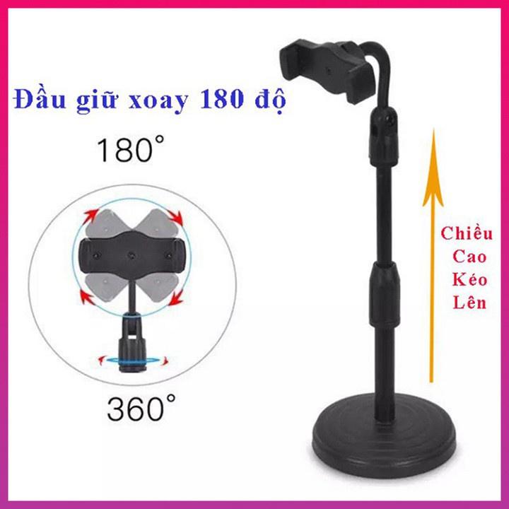 Giá Đỡ Điện Thoại Để Bàn Kẹp Điện Thoại Livestream Xem Video Xoay 360 Độ