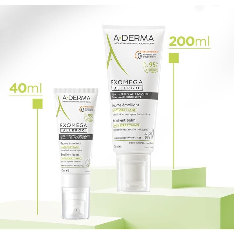 Kem dưỡng ẩm, giảm khô ngứa cho da rất khô A-Derma Exomega Allergo Emollient Balm 40ml