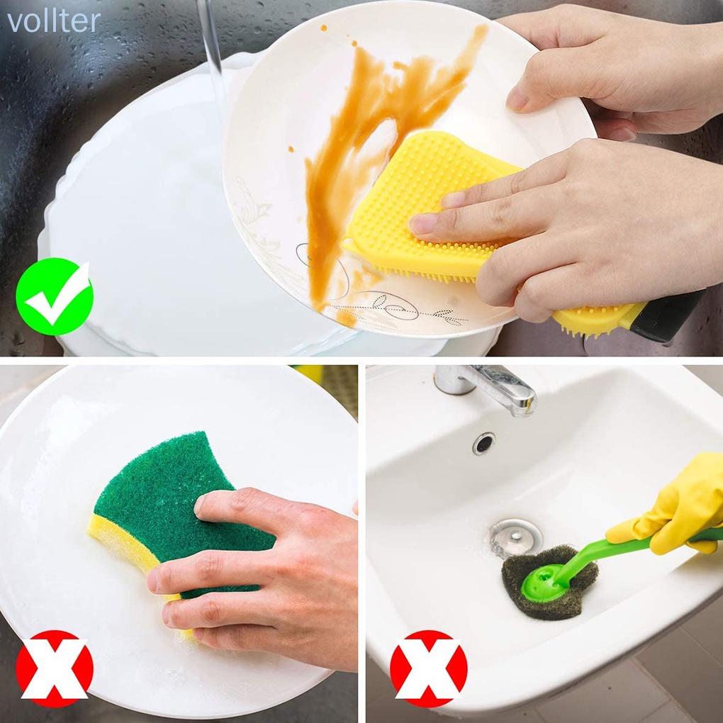 Set 2 Miếng Silicone Rửa Chén 3 Trong 1 Tiện Dụng