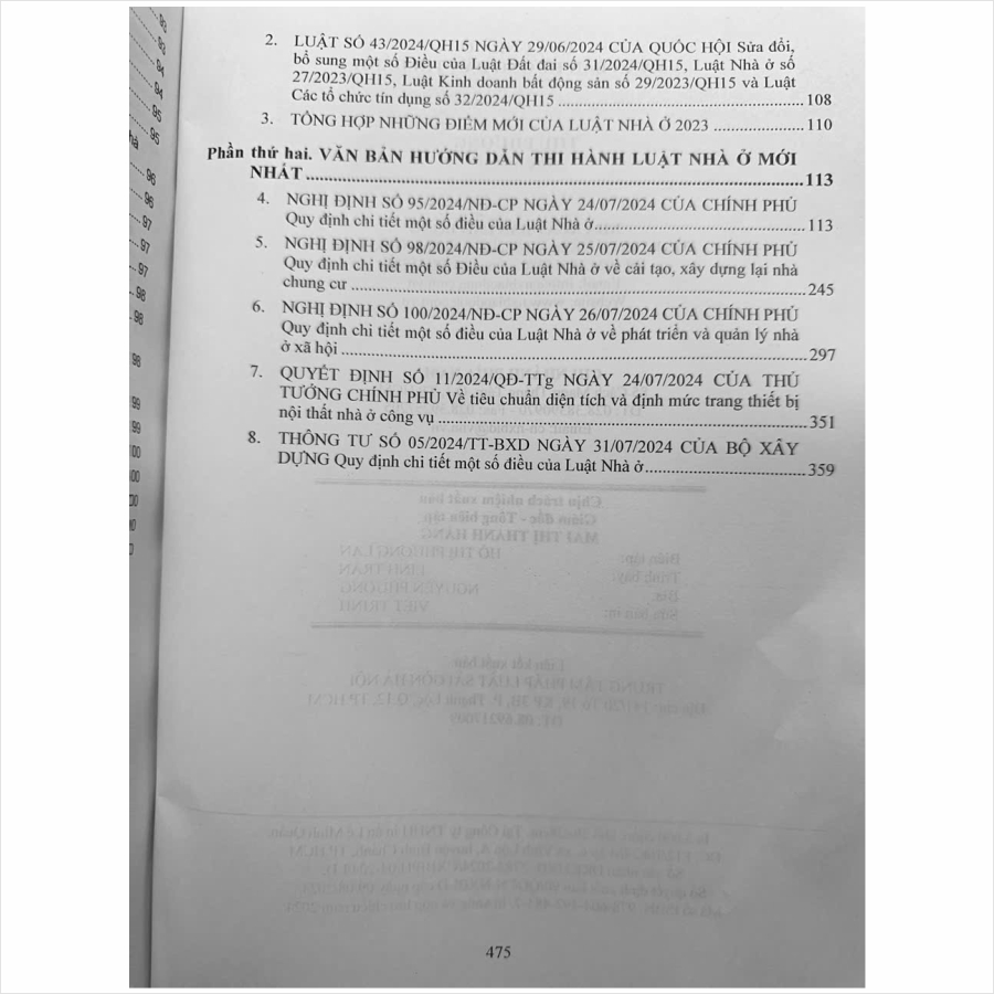 Sách Luật Nhà Ở và Văn Bản Hướng Dẫn Thi Hành (V2482D)