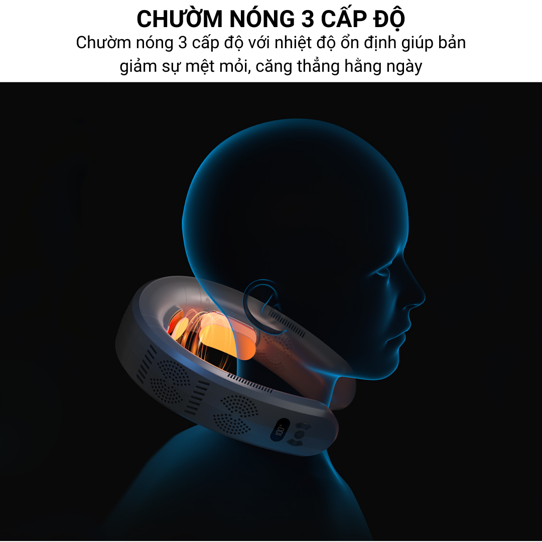 Quạt Đeo Cổ Mini TC06, Quạt Treo Cổ, Quạt Tích Điện Đeo Cổ Không Cánh Thông Minh Chườm Nóng Lạnh Cao Cấp Pin Sạc 6000mAh