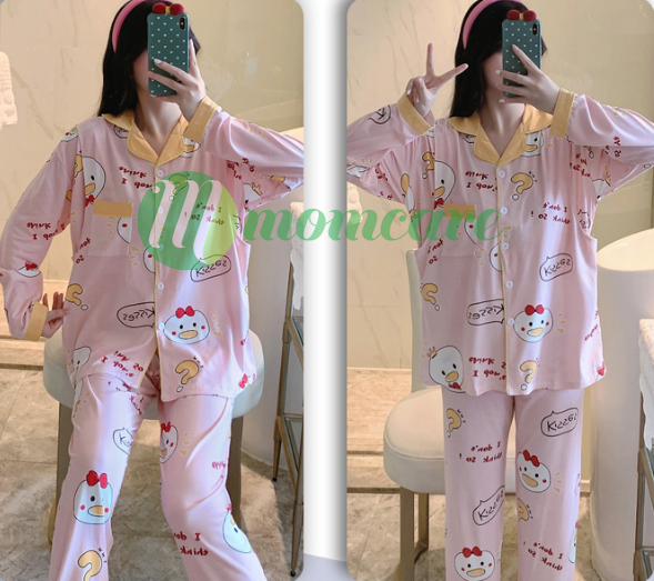 Bộ Bầu Pijama Dài Tay Quần Dài Và Sau Sinh siêu đẹp - Đồ bộ bầu BIGSIZE dễ thương