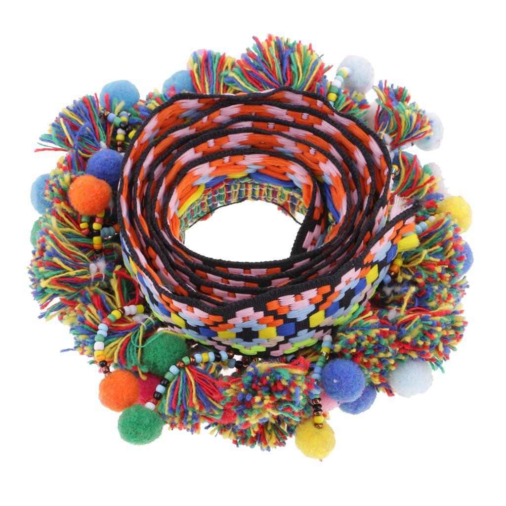5-24pack 1 Yard Colorful Pom Pom Beads Fringe Tassels Braid Jacquard Ribbon Trim