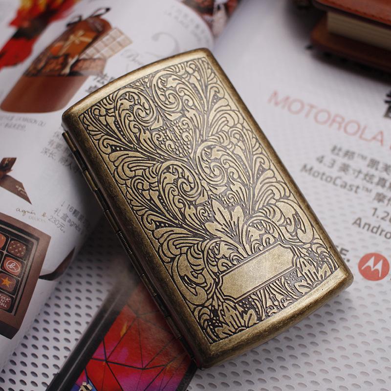 Vỏ thép chất lượng cao, hộp cũ với hộp cho phụ nữ, Etui với cổ Etui với với cho 12 điếu thuốc