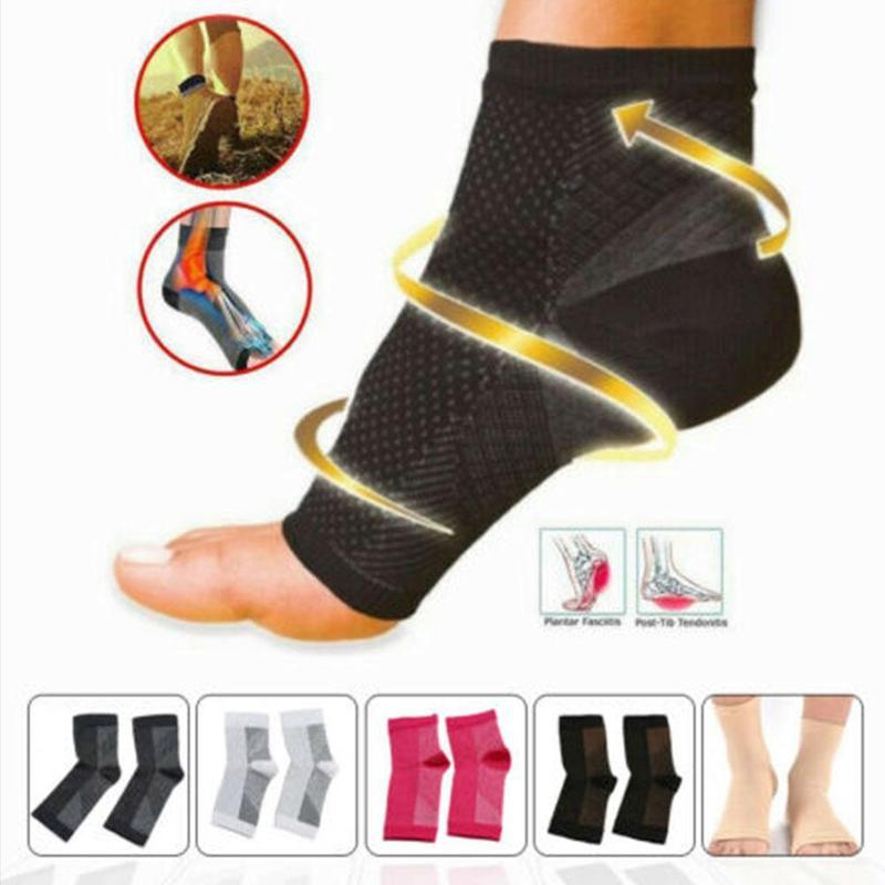 Chân thiên thần chống mệt mỏi nén chân tay hỗ trợ chạy bộ chu kỳ bóng rổ thể thao bóng rổ nam ngoài trời nam mắt cá chân Color: Black 1Pair Size: L-XL