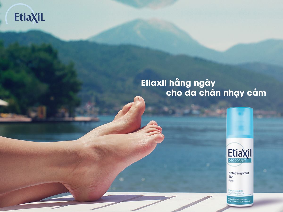 Xịt Khử Mùi Chân ETIAXIL Déodorant Anti-Transpirant 48h Pieds + Tặng 1 Móc Khóa Nhựa 2 Mặt