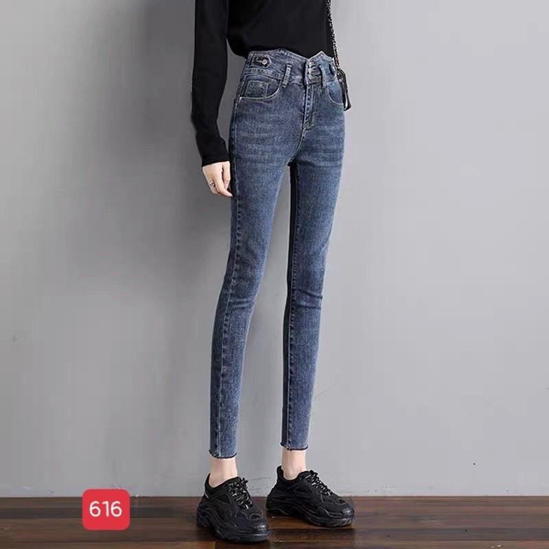 Quần jean nữ lưng cao, quần bò nữ chất jeans co giãn thời trang cao cấp MuradFashion NT05