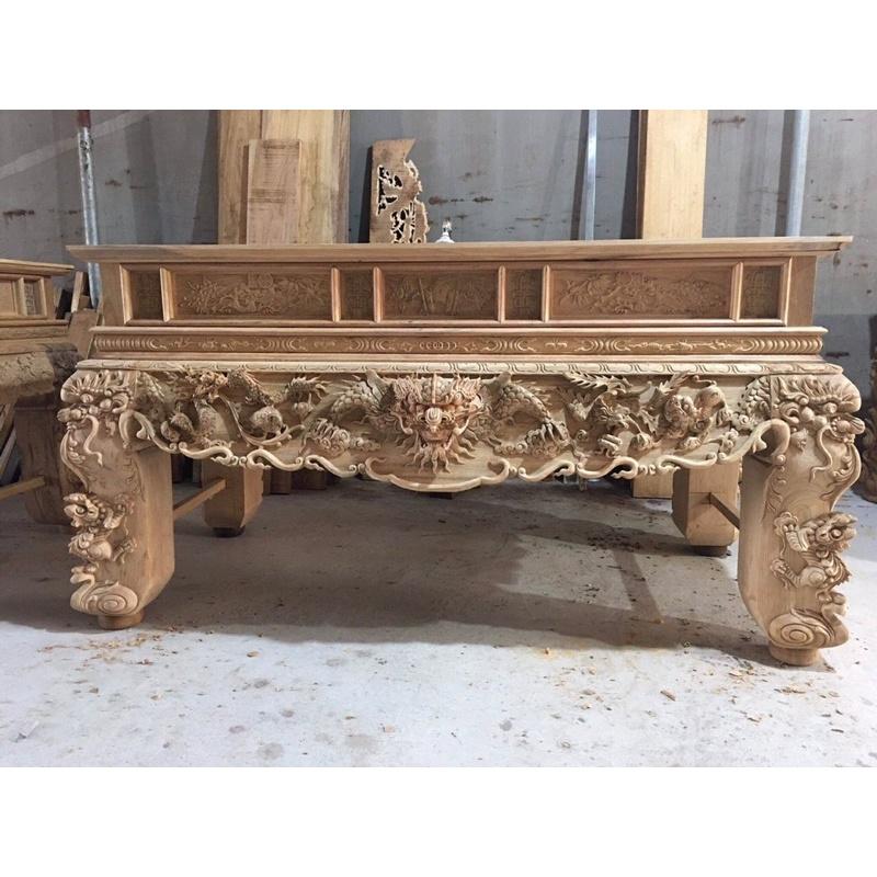 Sập thờ gỗ gụ lào chân 24cm
