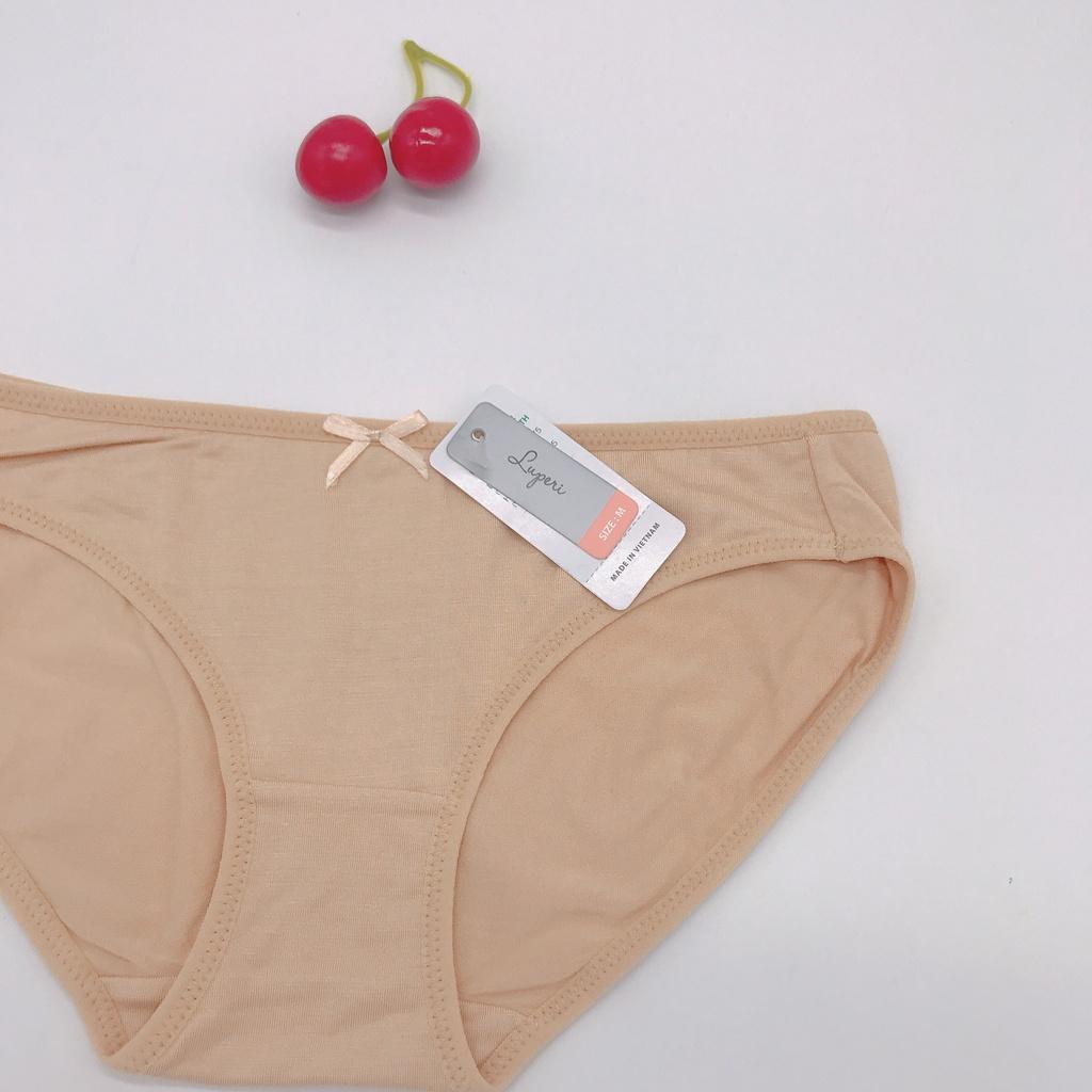 Quần Lót Nữ Cotton Nhập Khẩu Cạp Vừa LUPERI SP748 Dáng Bikini Mềm Mịn, Co Giãn Không Lằn Mông Kháng Khuẩn Khử Mùi Tốt