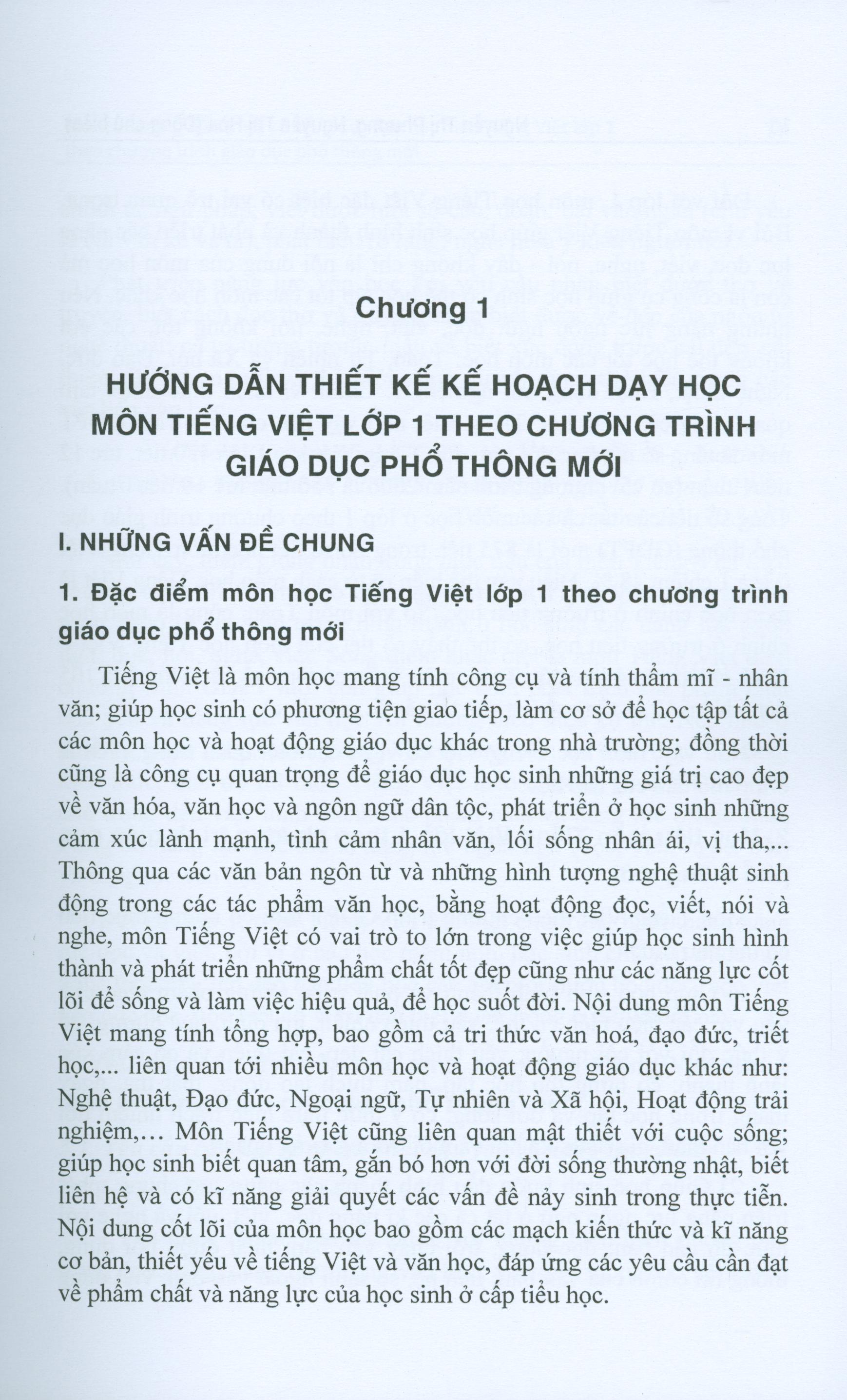 Tài Liệu Hướng Dẫn Thiết Kế Kế Hoạch Dạy Hoc Môn Tiếng Việt Lớp 1 Theo Chương Trình Giáo Dục Phổ Thông Mới