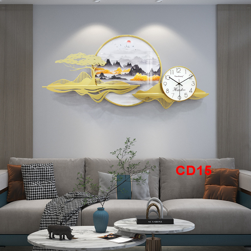 Đồng hồ treo tường trang trí decor CD15 kích thước 100 x 65 cm