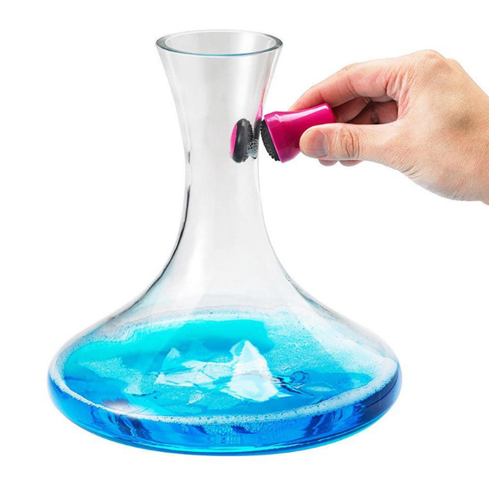 2x Silicone Brush Cleaner Magneitc Glass Spot Bottle Vase Scrubber