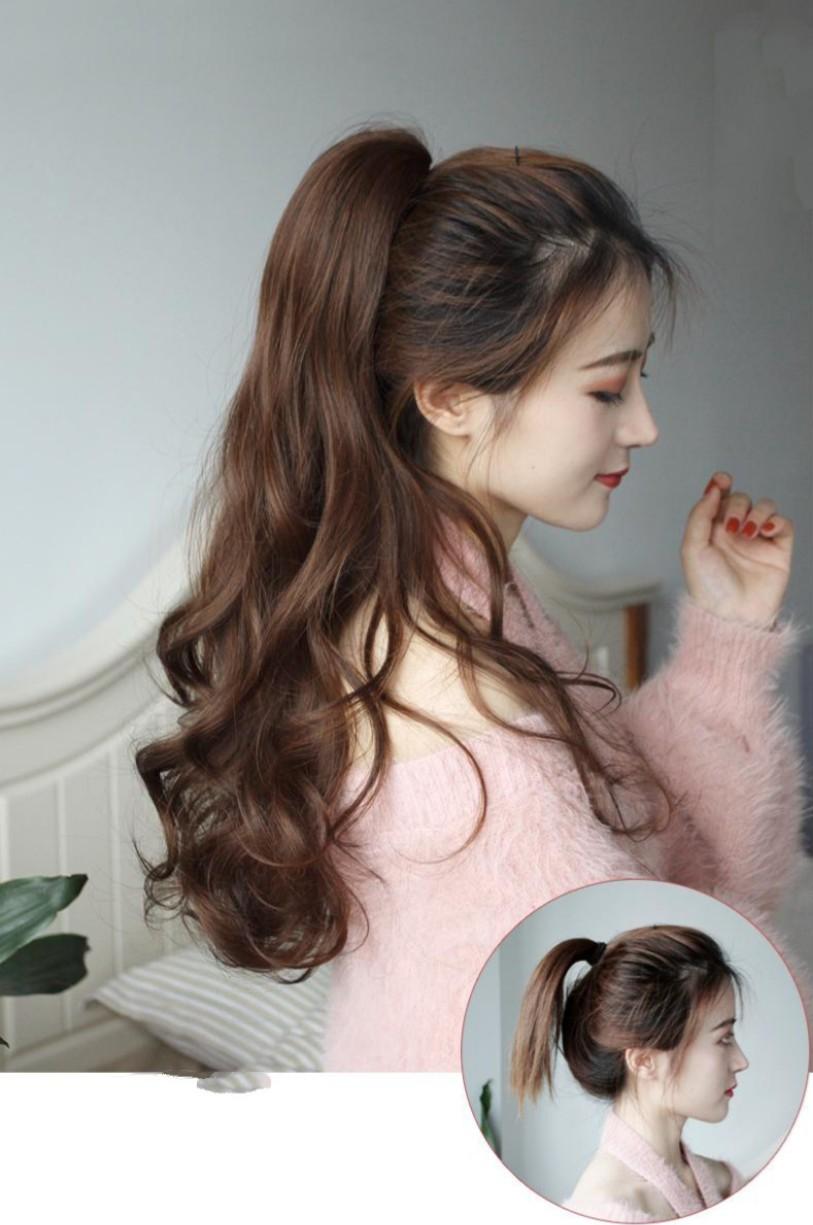 Tóc giả ngoặm xoăn kiểu Hàn Quốc siêu xinh chất tóc tơ Hàn cao cấp loại 1, chịu nhiệt tốt có thể bấm uốn, duỗi, gội. giống tóc thật 100%. Cam kết y hình