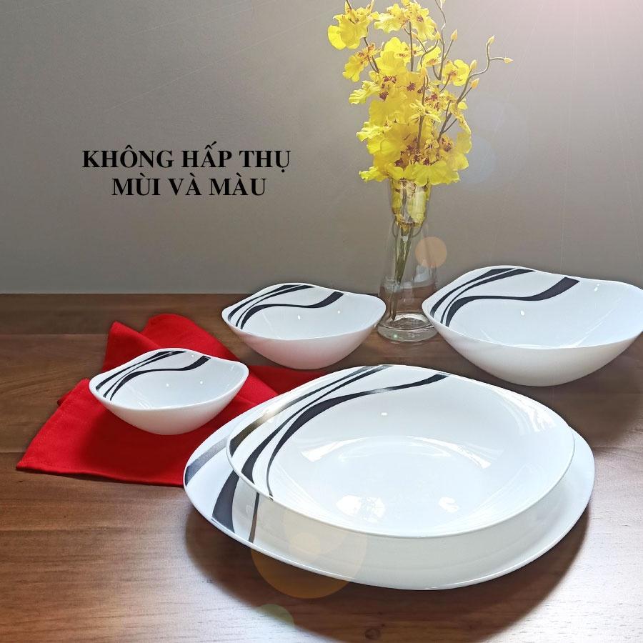 Bộ 3 Tô thủy tinh vuông Diva Ivory M.N - Hàng nhập khẩu