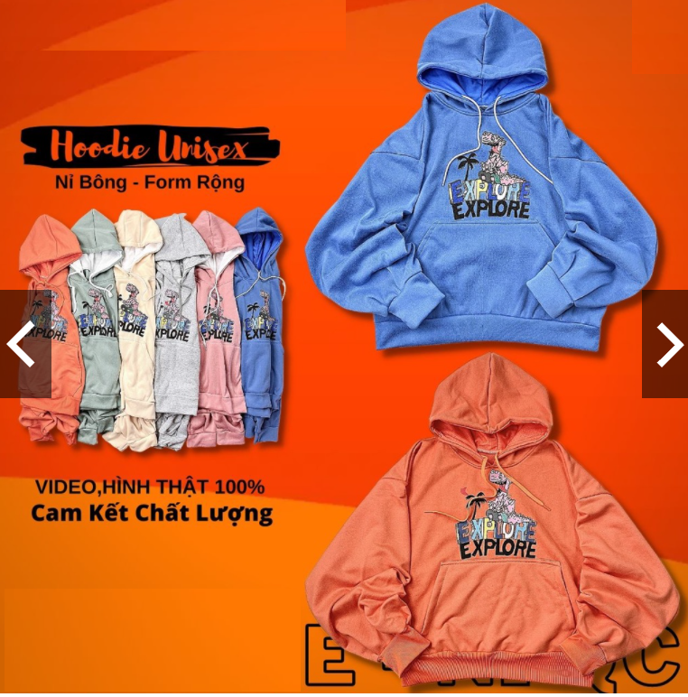 Áo hoodie nam nữ nỉ