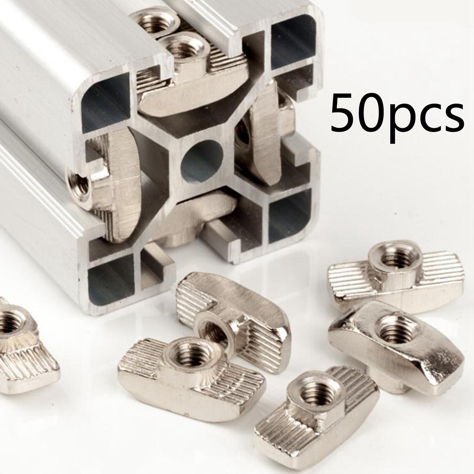 50Pcs Carbon Steel T Nuts Assortment High Strength for Woodworking 20 Series