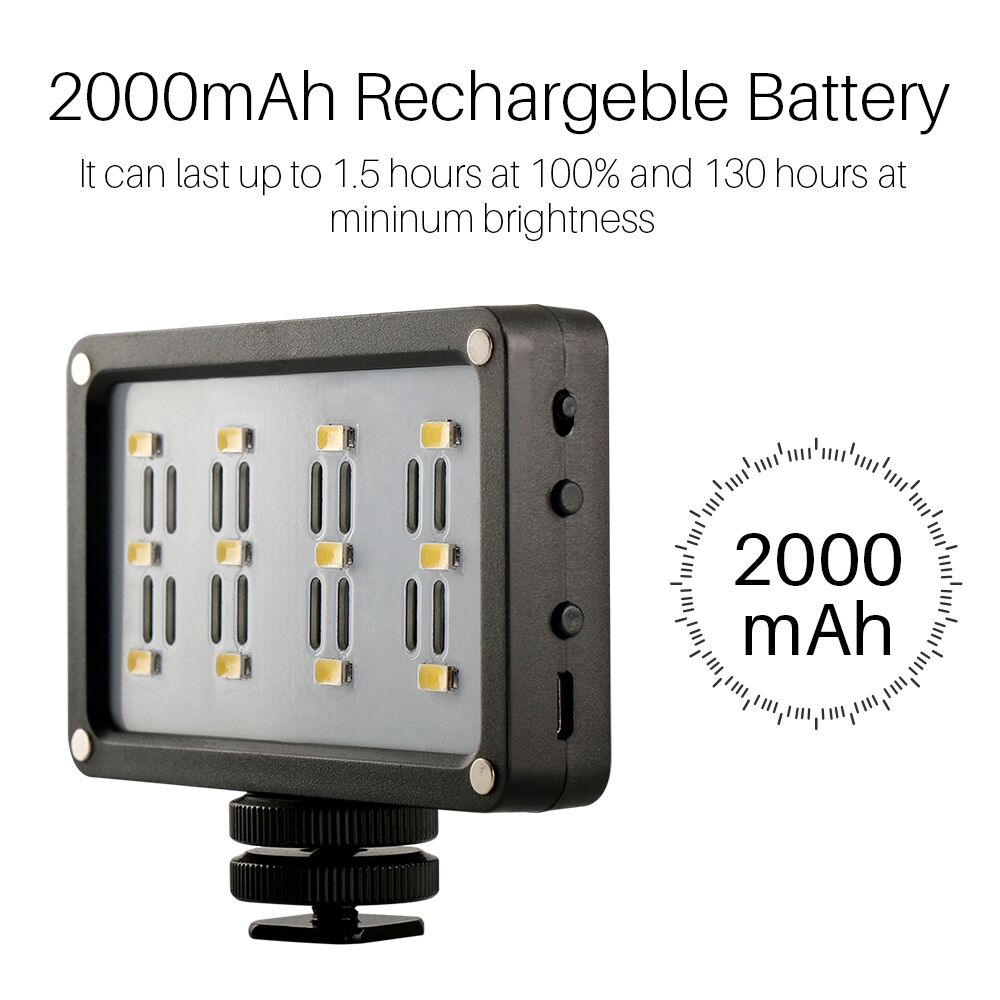 Đèn LED Sạc Ulanzi Rechargeble LED Video Light 12 Tấm Màu, Kích Thước Nhỏ Gọn, Dung Lượng Pin Lớn 2250mAh - Hàng Chính Hãng