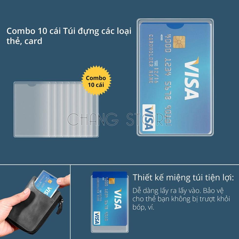COMBO 10 CHIẾC BỌC CCCD - Bọc bảo vệ thẻ căn cước công dân, thẻ ngân hàng, thẻ tín dụng, bằng lái xe - TIỆN LỢI