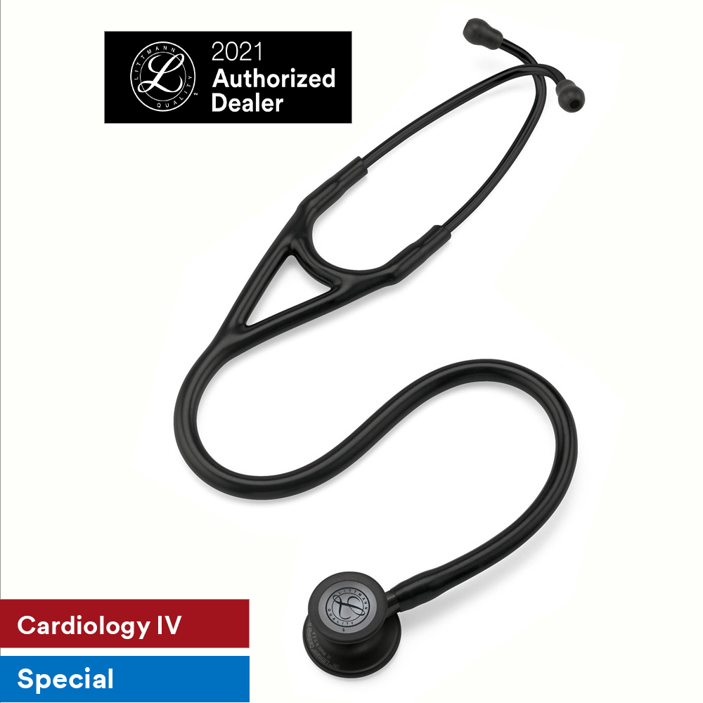 Ống nghe y tế 3M Littmann Cardiology IV, mặt nghe màu đen, dây nghe màu đên, 27 inch, 6163