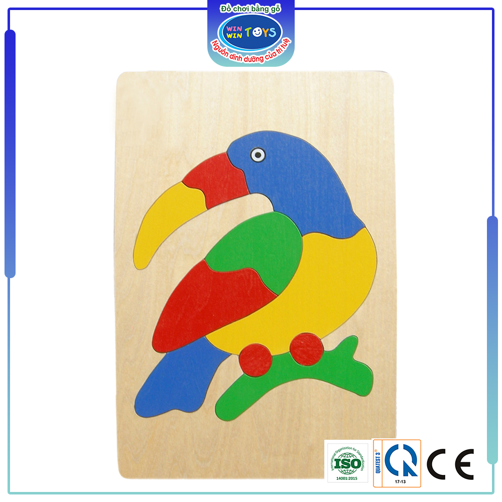Đồ chơi gỗ Tranh ghép thú | Winwintoys 61242 | Phát triển tư duy và phân biệt màu sắc
