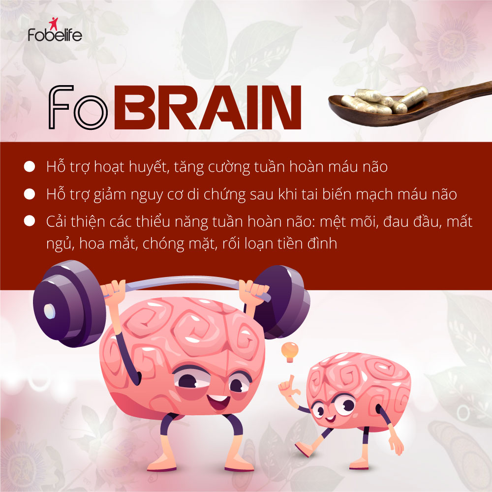 Viên Uống Giảm Rối Loạn Tiền Đình Giảm Đau Đầu Hoa Mắt Chóng Mặt FoBrain - Hộp 20 viên