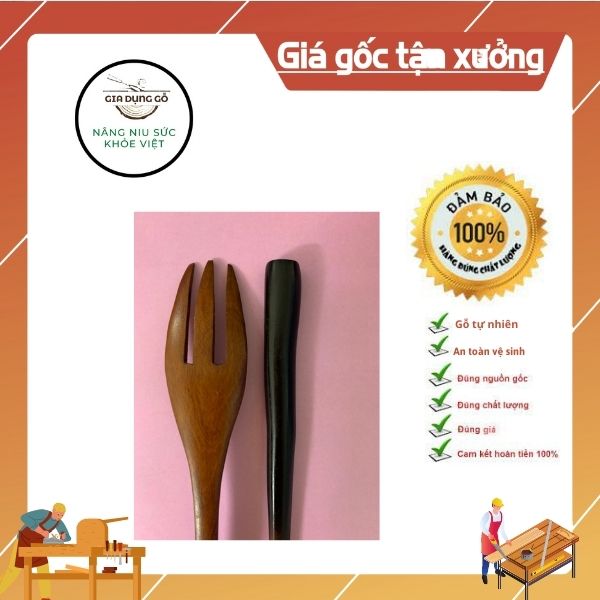 Dĩa gỗ cán màu hàng xuất khẩu Hàn Nhật