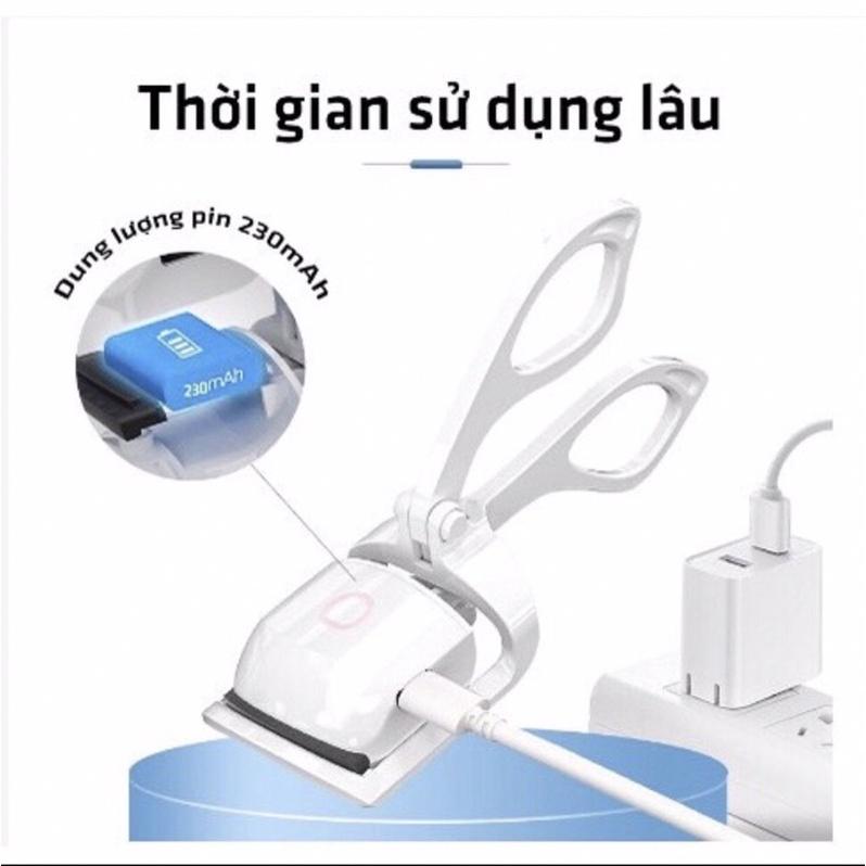 Kẹp mi nhiệt, bấm mi nhiệt làm mi như máy uốn mi bằng điện nhỏ gọn đa năng làm cong nhanh chóng, sạc đầu cổng usb