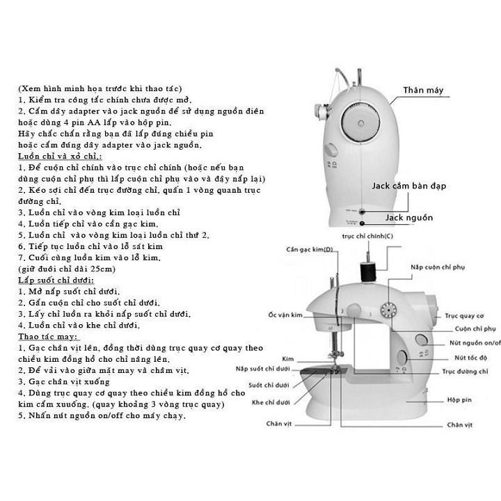 Máy may gia đình SM-202A, Máy Khâu Mini Nhỏ Gọn Tiện Dụng