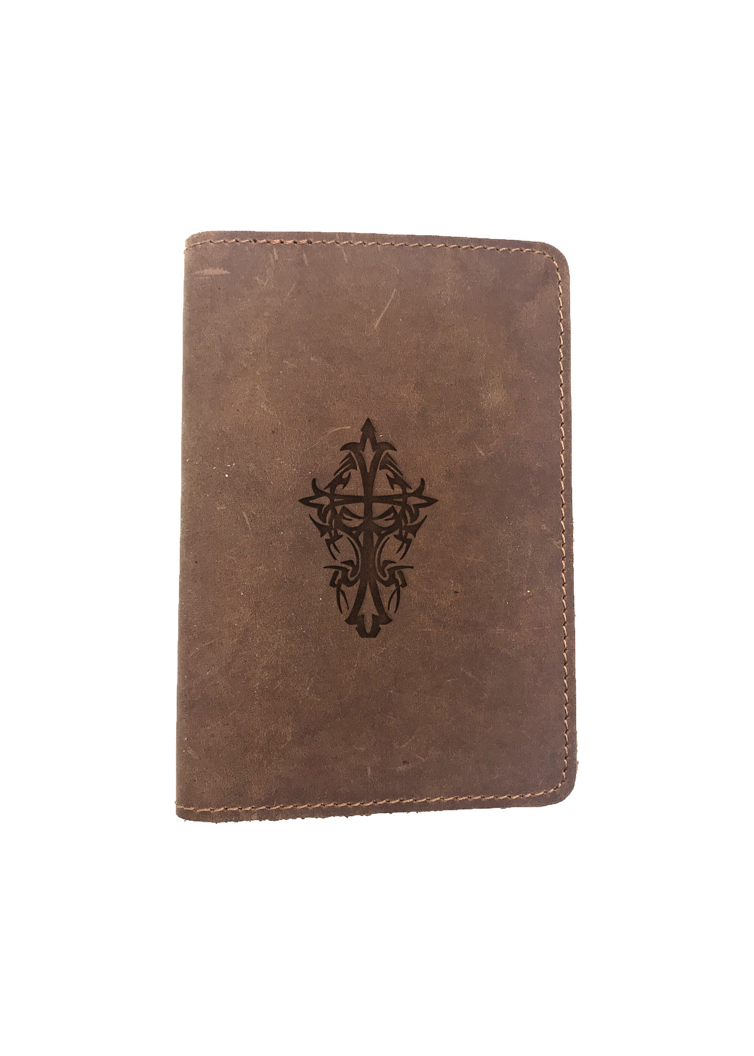 Passport Cover Bao Da Hộ Chiếu Da Sáp Khắc Hình Chữ thập CROSS TRIBAL