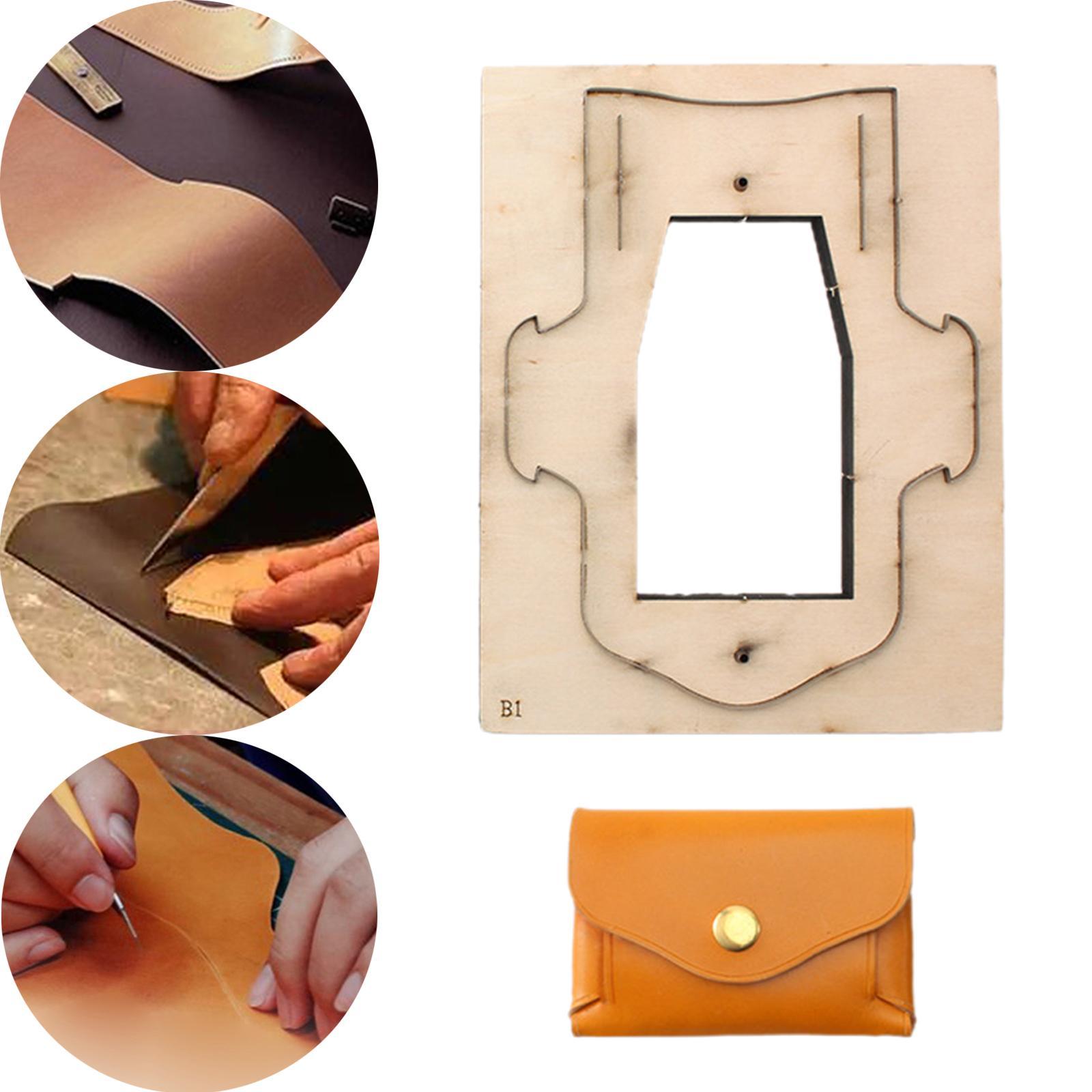 Card Bag Templates Leather Wallet Template Wood Coin Purse Folded Card Holder DIY Making Stencil Leather Cutting Dies Card Holder Templates