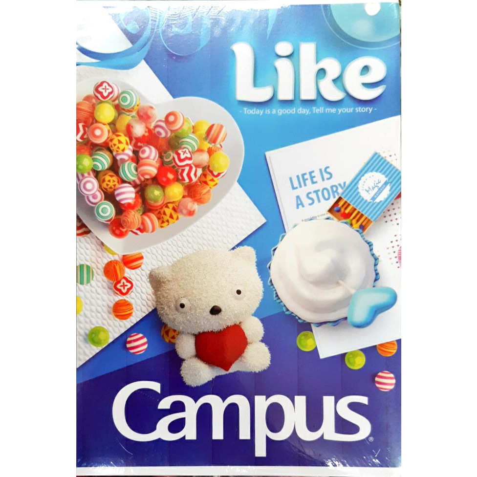 Lốc 10 quyển vở kẻ ngang Campus Gift 80 trang (giao mẫu ngẫu nhiên)