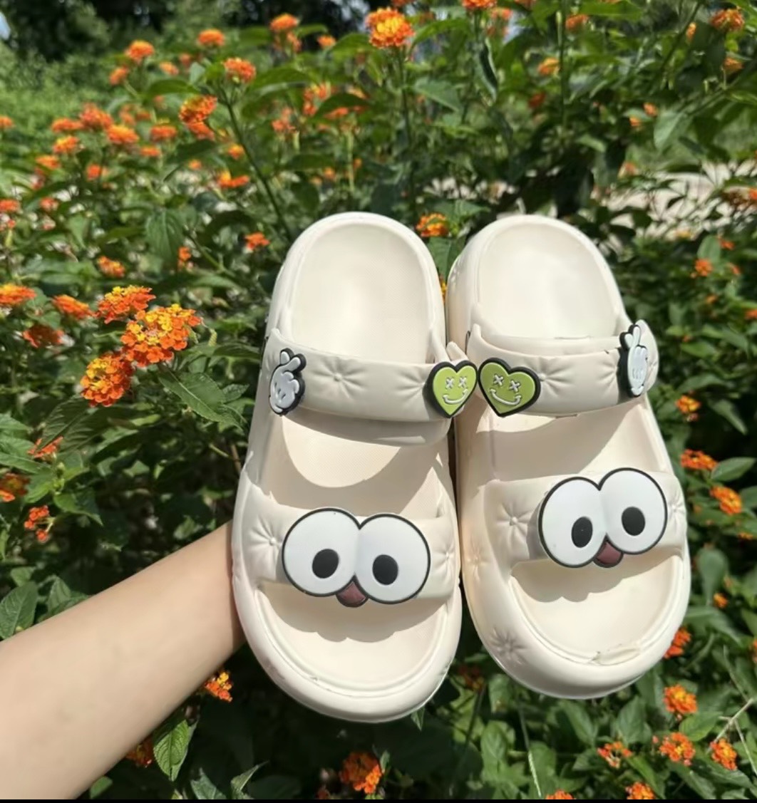 Dép cross dép sục nữ kiểu dáng sandal quai hậu cao 3 cm unisex ulzzang basic chất liệu eva bánh mì đi mưa D420