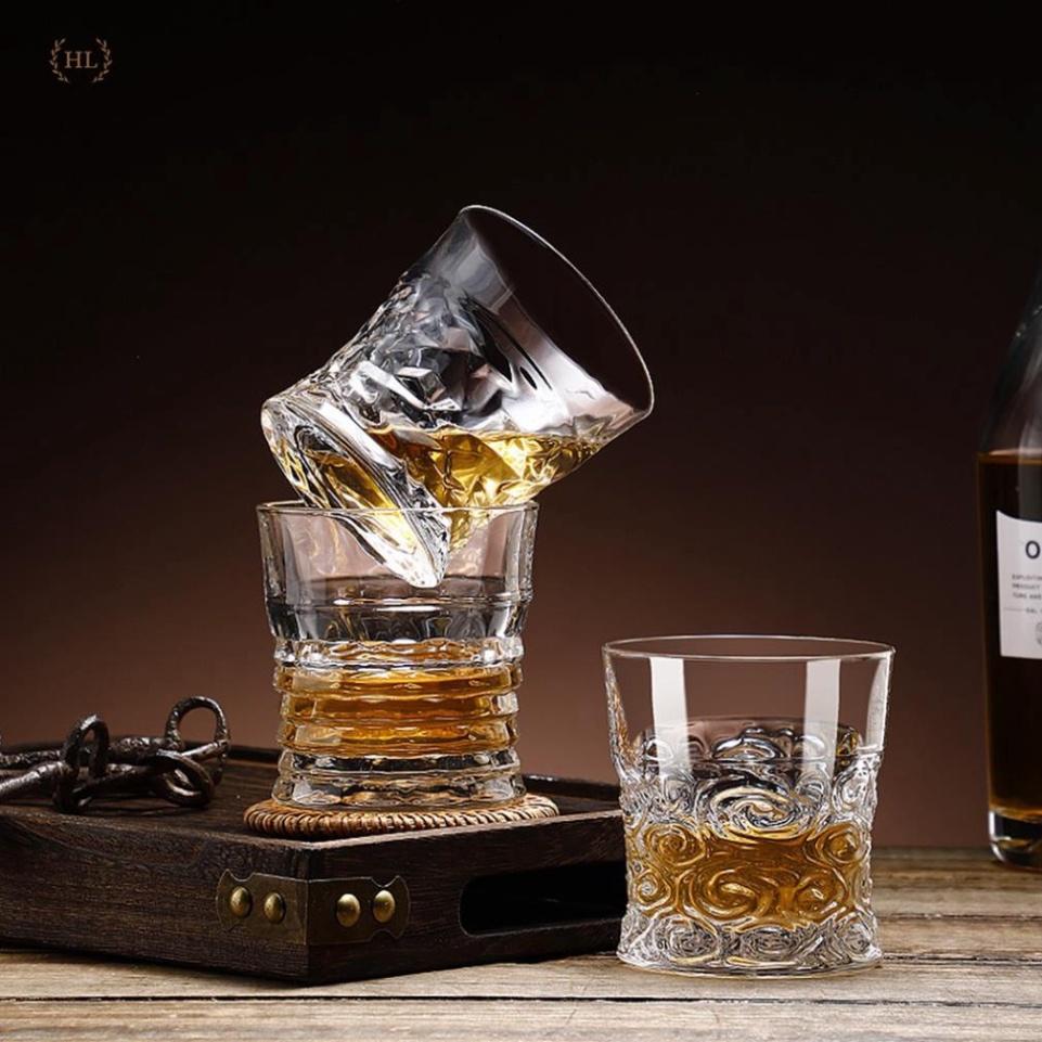 BỘ 6 LY TT phục vụ WHISKY | CỐC thủy tinh trong thời thượng | Ly uống rượu mạnh 310ml miệng loe , đồ gia dụ