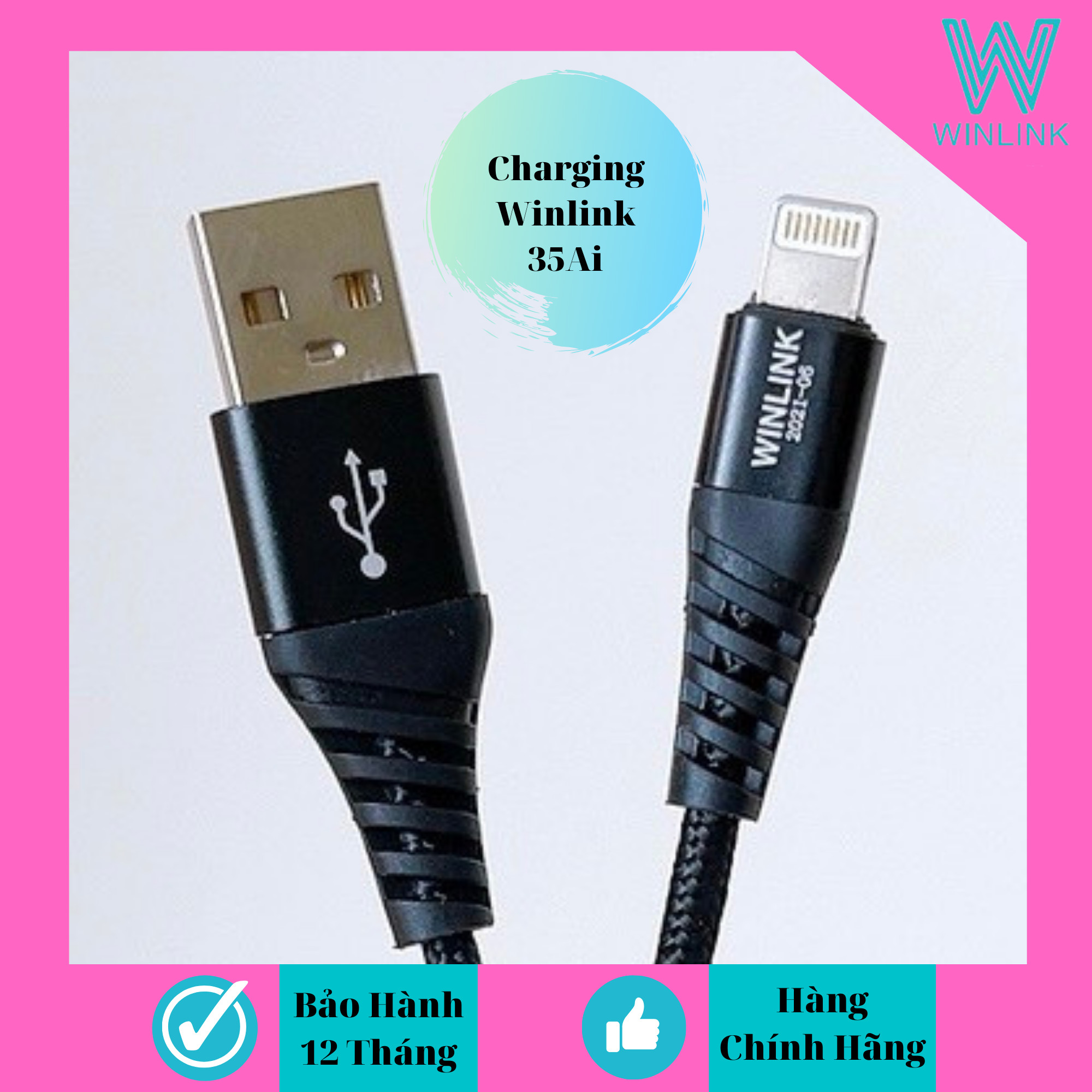 DÂY CÁP SẠC WINLINK CHO IPHONE (DÀI 2M-WL35) - Hàng chính hãng