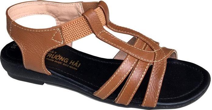 Giày sandal nữ Trường Hải đế cao 2.5cm quai dép da bò thật không nổ da đế cao su không trơn thời trang cao cấp SDN082