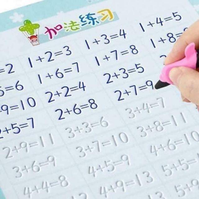 Sét 3 vở tập tô chữ, số, tranh kèm bút thần kì cho bé.