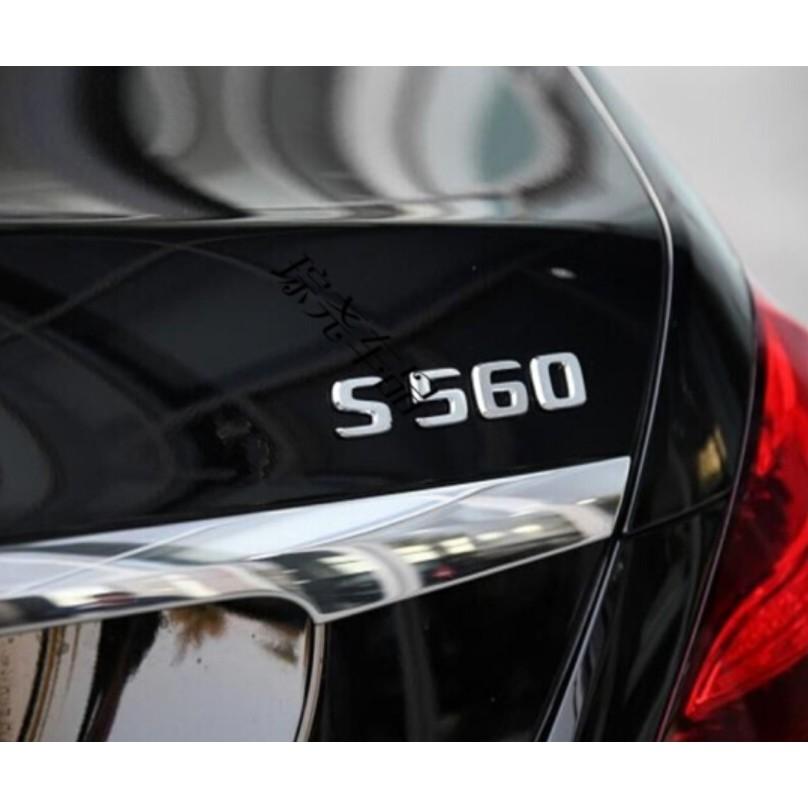 Decal tem chữ S560 dán đuôi xe ô tô Maybach, chất liệu nhựa ABS cao cấp