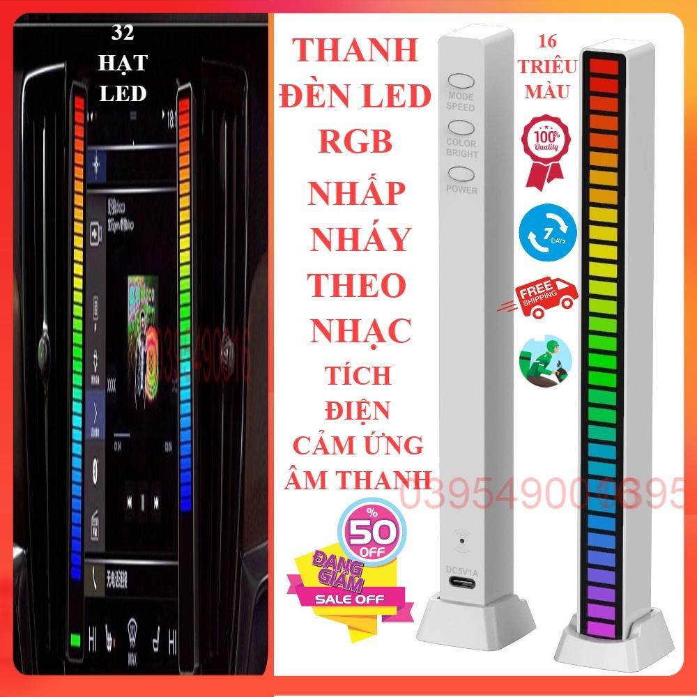 Thanh Đèn Led RGB Nháy Theo Nhạc 16 Triệu Màu, Cảm Ứng Âm Thanh Thông Minh, LED sân khấu DJ - MÀU ĐEN