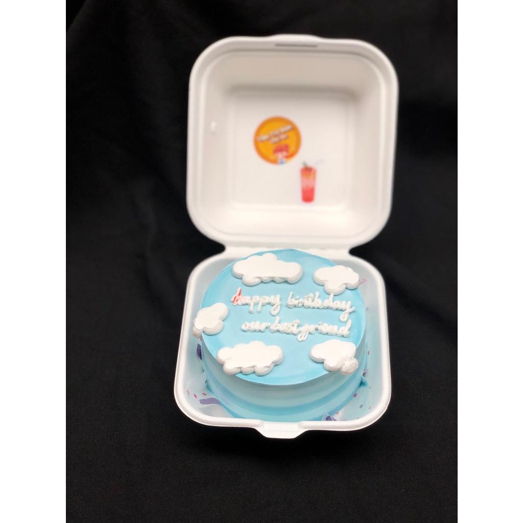 50 Hộp Bã Mía Vuông đựng bento cake - bánh kem mini 12cm
