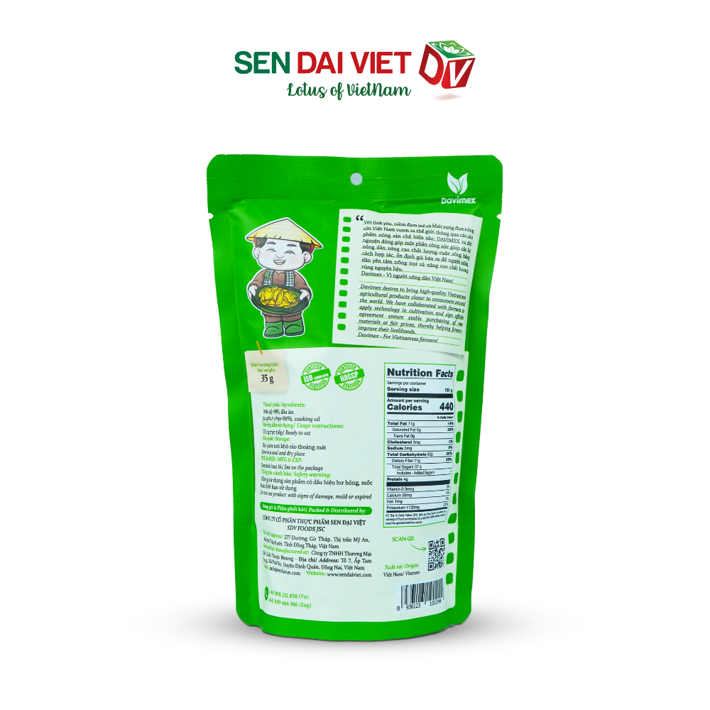 Mít Sấy Giòn- Thức ăn sạch cho sức khỏe, Hương Vị Tự Nhiên, Thơm Ngon Toàn Diện, ĐV- Sen Đại Việt- Gói 35g- Date Mới Nhất