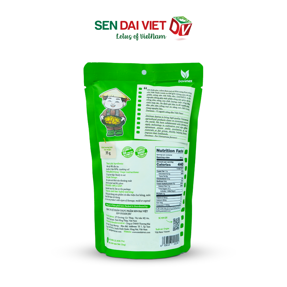 Mít Sấy Giòn- Thức ăn sạch cho sức khỏe, Hương Vị Tự Nhiên, Thơm Ngon Toàn Diện, ĐV- Sen Đại Việt- Gói 35g