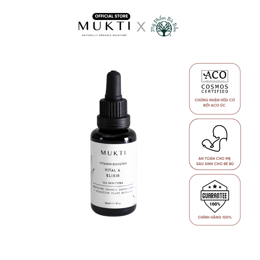 Tinh Chất Nước Thần Tăng Cường Vitamin A Làm Sáng Và Tái Tạo Da Mukti Vital A Elixir (30ml)