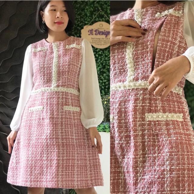 TĐ10: Váy cho con bú dạ tweed nhiều màu