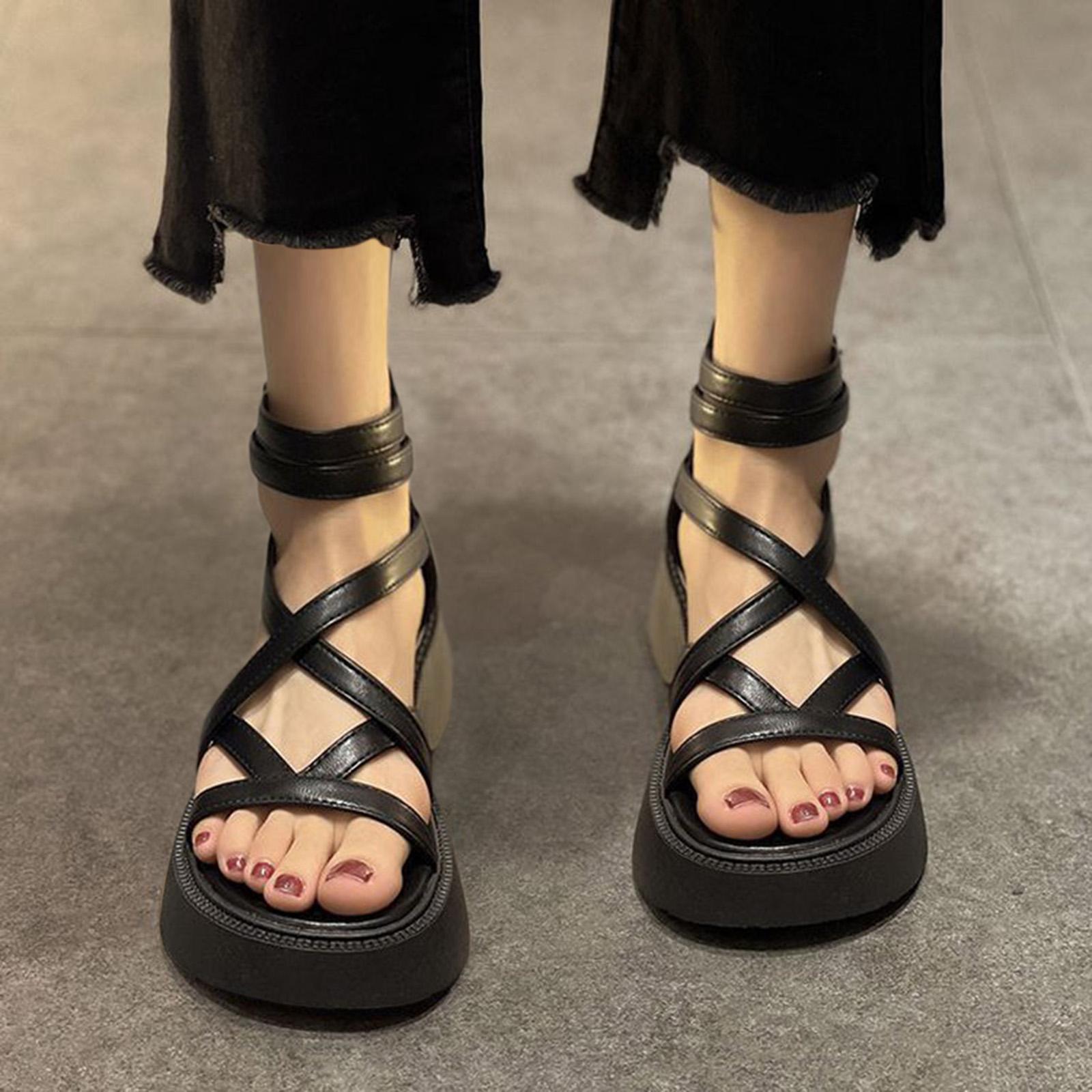 High Heels Wedge Shoes Comfortable Hollow Out Anti Slip Female Women Sandals