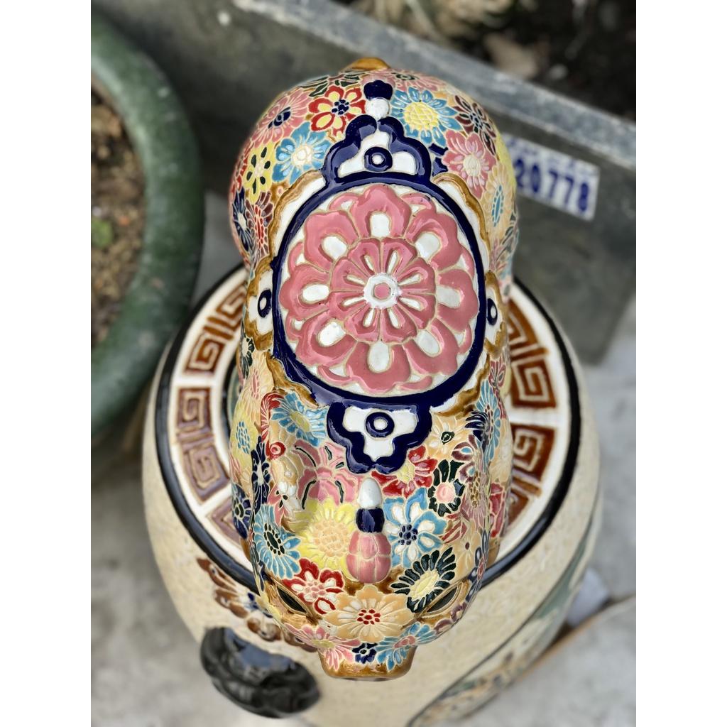 HEO TIẾT KIỆM BÁCH HOA ĐẠI GỐM SỨ THỦ CÔNG NAM BỘ TRANG TRÍ DECOR BỎ ỐNG