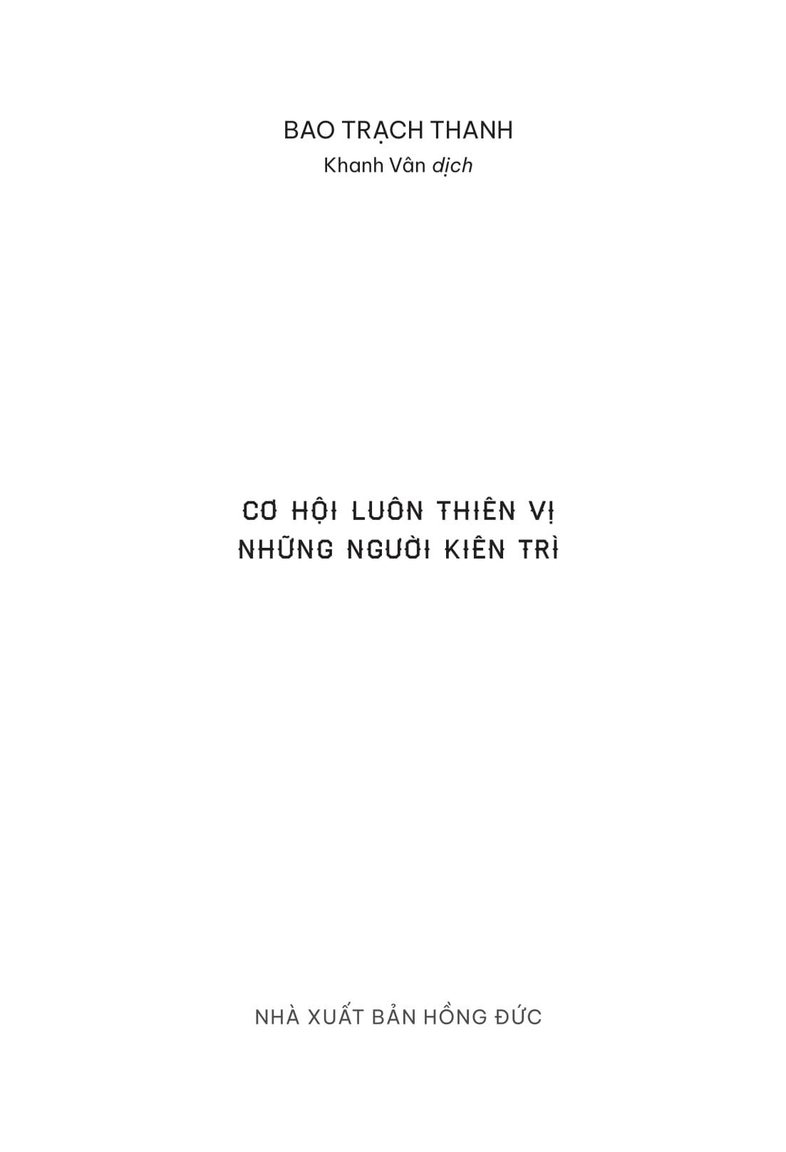 Sách - Cơ Hội Luôn Thiên Vị Những Người Kiên Trì